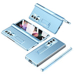 Custodia per telefono pieghevole con cerniera ondulata galvanica, For Samsung Galaxy Z Fold3 5G, For Samsung Galaxy Z Fold4