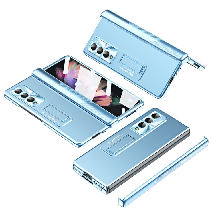Custodia per telefono pieghevole con cerniera ondulata galvanica, For Samsung Galaxy Z Fold3 5G, For Samsung Galaxy Z Fold4