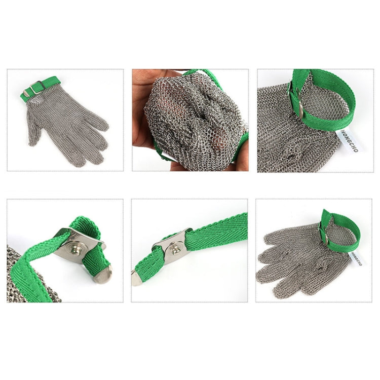 Guanti di protezione del lavoro anti-taglio in acciaio inossidabile 304 con anello in acciaio a 5 dita, XXS, XS, S, M, L, XL