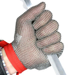 Guanti di protezione del lavoro anti-taglio in acciaio inossidabile 304 con anello in acciaio a 5 dita, XXS, XS, S, M, L, XL