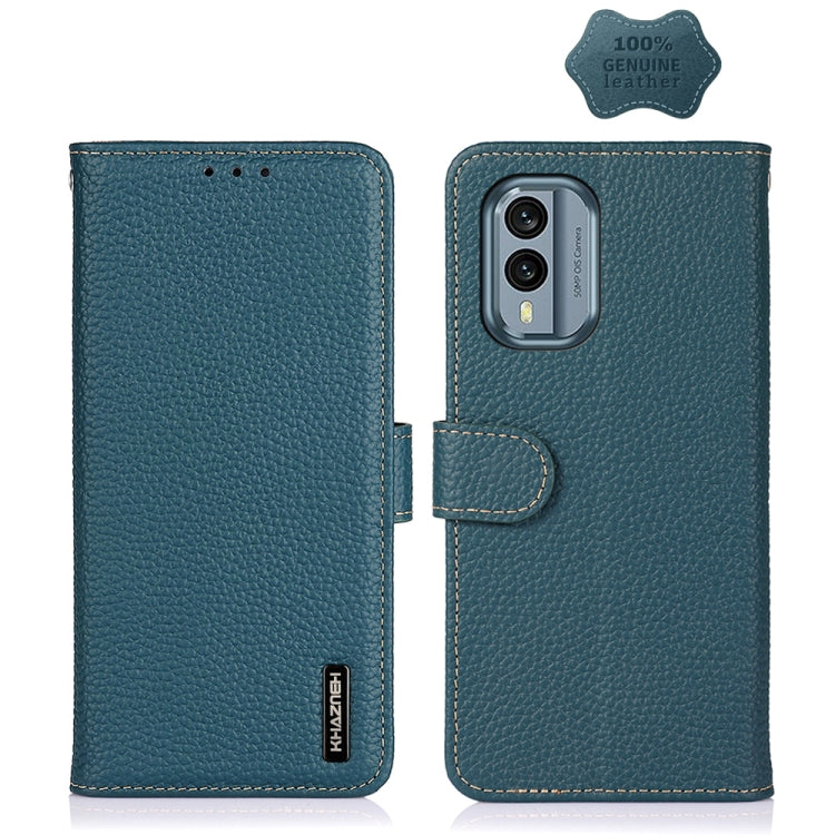 KHAZNEH Litchi Custodia per telefono in vera pelle, For Nokia X30 5G