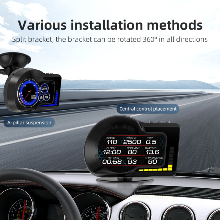Strumento LCD ad alta definizione F15 per auto OBD+GPS HUD Head-up Display, F15