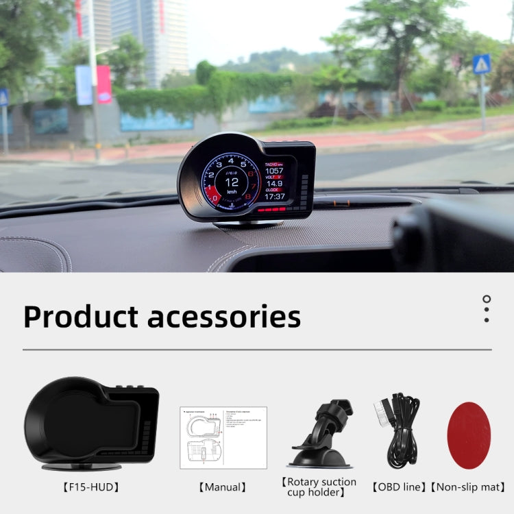 Strumento LCD ad alta definizione F15 per auto OBD+GPS HUD Head-up Display, F15