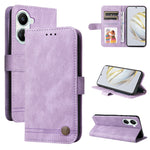 Custodia per telefono in pelle con bottone in metallo con albero della vita Skin Feel, For Huawei nova 10 SE, For Huawei nova 10, For Huawei nova 10 Pro, For OPPO A58 5G