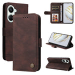 Custodia per telefono in pelle con bottone in metallo con albero della vita Skin Feel, For Huawei nova 10 SE, For Huawei nova 10, For Huawei nova 10 Pro, For OPPO A58 5G