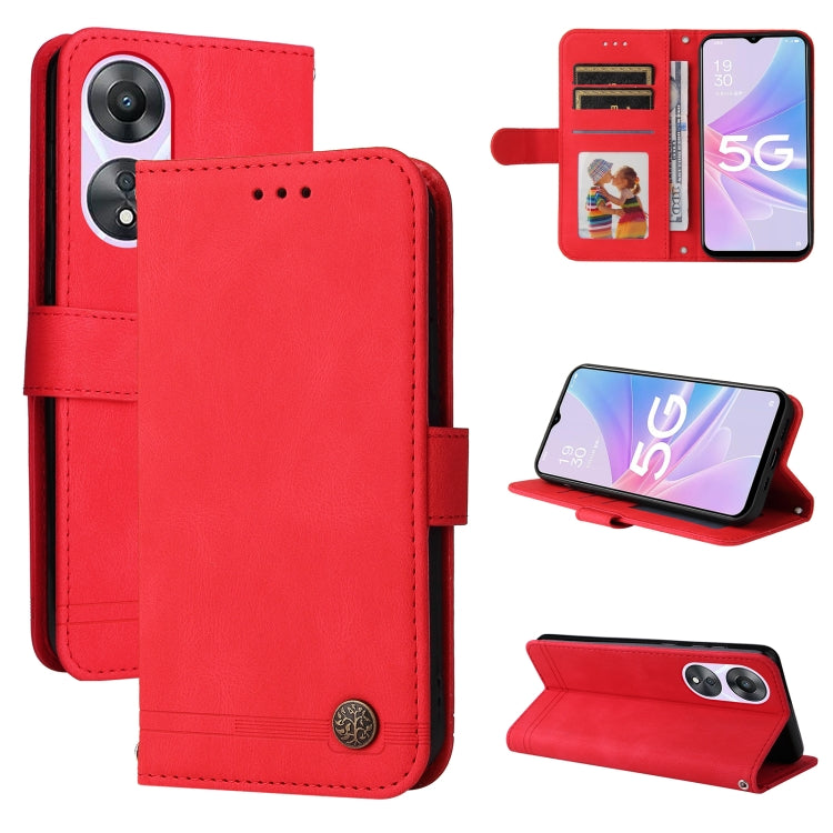 Custodia per telefono in pelle con bottone in metallo con albero della vita Skin Feel, For Huawei nova 10 SE, For Huawei nova 10, For Huawei nova 10 Pro, For OPPO A58 5G