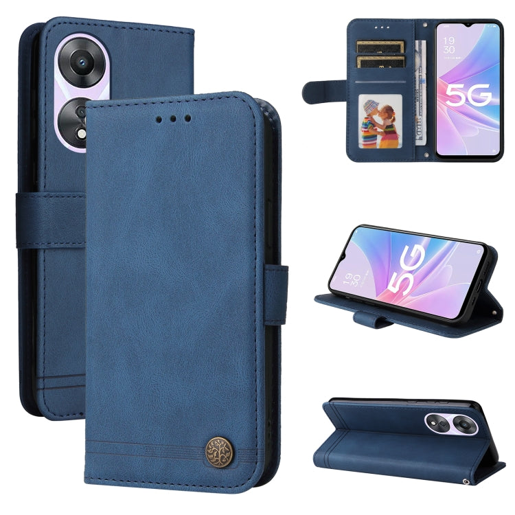 Custodia per telefono in pelle con bottone in metallo con albero della vita Skin Feel, For Huawei nova 10 SE, For Huawei nova 10, For Huawei nova 10 Pro, For OPPO A58 5G