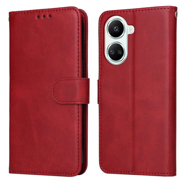 Custodia per telefono in pelle a conchiglia con struttura in vitello classico, For Huawei nova 10 SE, For Huawei nova 10, For Huawei nova 10 Pro, For OPPO A58 5G