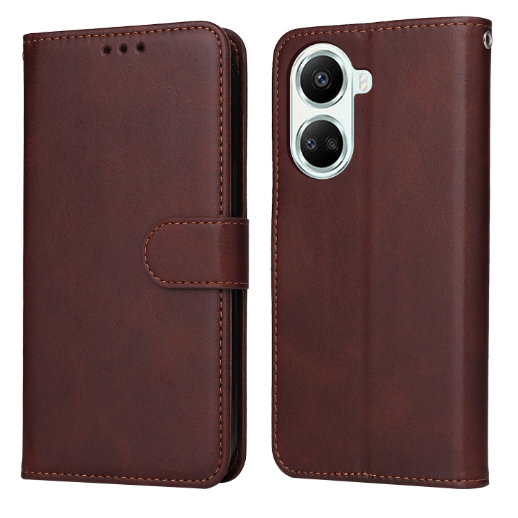 Custodia per telefono in pelle a conchiglia con struttura in vitello classico, For Huawei nova 10 SE, For Huawei nova 10, For Huawei nova 10 Pro, For OPPO A58 5G