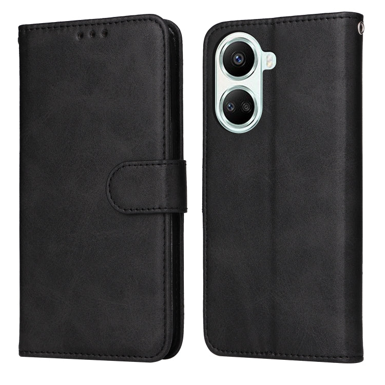 Custodia per telefono in pelle a conchiglia con struttura in vitello classico, For Huawei nova 10 SE, For Huawei nova 10, For Huawei nova 10 Pro, For OPPO A58 5G