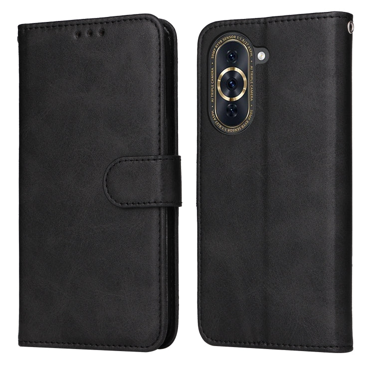 Custodia per telefono in pelle a conchiglia con struttura in vitello classico, For Huawei nova 10 SE, For Huawei nova 10, For Huawei nova 10 Pro, For OPPO A58 5G