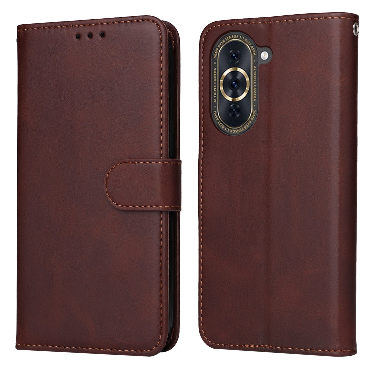 Custodia per telefono in pelle a conchiglia con struttura in vitello classico, For Huawei nova 10 SE, For Huawei nova 10, For Huawei nova 10 Pro, For OPPO A58 5G