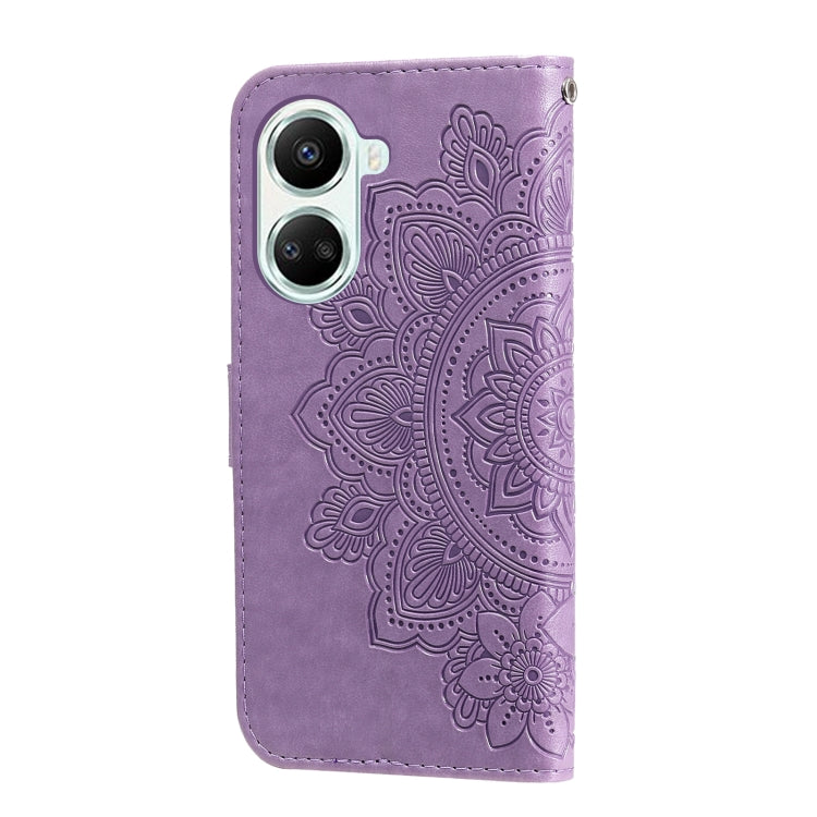 Custodia per telefono in pelle goffrata con fiori a 7 petali, For Huawei nova 10 SE, For Huawei nova 10, For Huawei nova 10 Pro, For OPPO A58 5G