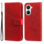 Custodia per telefono in pelle goffrata con fiori a 7 petali, For Huawei nova 10 SE, For Huawei nova 10, For Huawei nova 10 Pro, For OPPO A58 5G