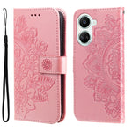 Custodia per telefono in pelle goffrata con fiori a 7 petali, For Huawei nova 10 SE, For Huawei nova 10, For Huawei nova 10 Pro, For OPPO A58 5G