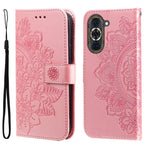 Custodia per telefono in pelle goffrata con fiori a 7 petali, For Huawei nova 10 SE, For Huawei nova 10, For Huawei nova 10 Pro, For OPPO A58 5G