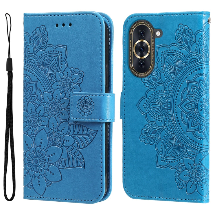Custodia per telefono in pelle goffrata con fiori a 7 petali, For Huawei nova 10 SE, For Huawei nova 10, For Huawei nova 10 Pro, For OPPO A58 5G