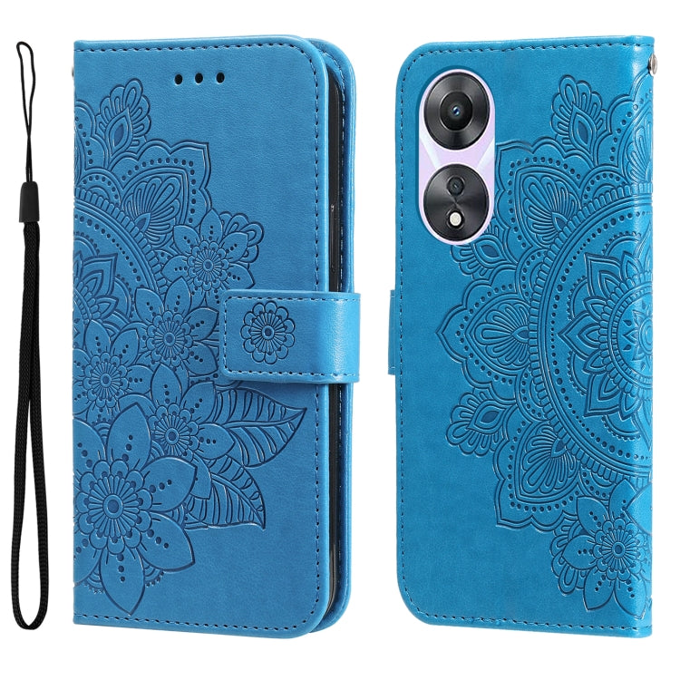 Custodia per telefono in pelle goffrata con fiori a 7 petali, For Huawei nova 10 SE, For Huawei nova 10, For Huawei nova 10 Pro, For OPPO A58 5G