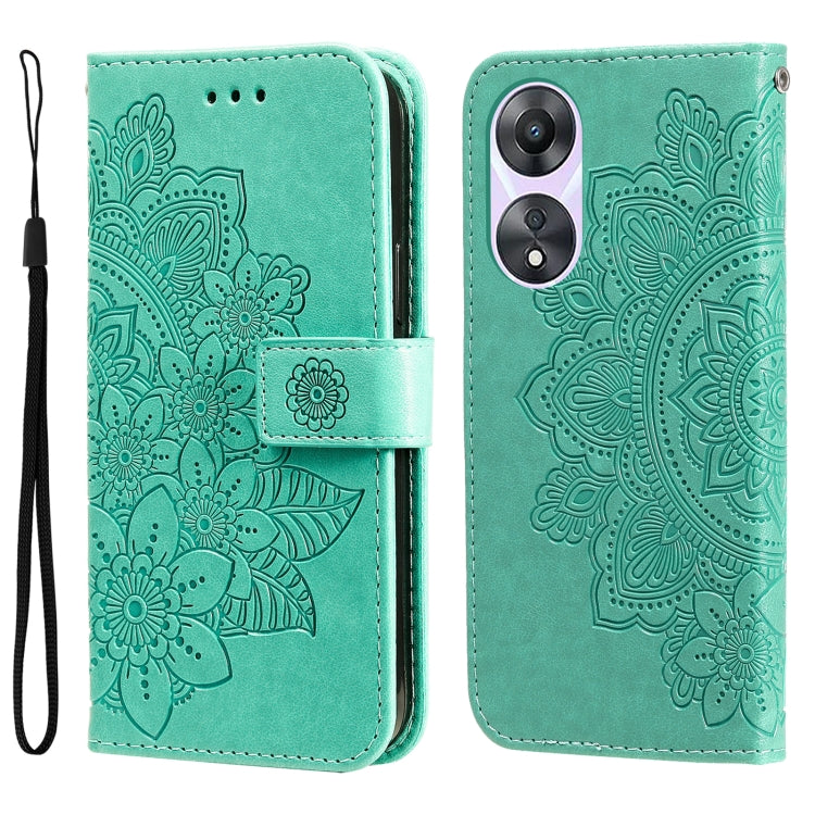 Custodia per telefono in pelle goffrata con fiori a 7 petali, For Huawei nova 10 SE, For Huawei nova 10, For Huawei nova 10 Pro, For OPPO A58 5G