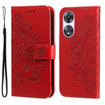Custodia per telefono in pelle goffrata con fiori a 7 petali, For Huawei nova 10 SE, For Huawei nova 10, For Huawei nova 10 Pro, For OPPO A58 5G