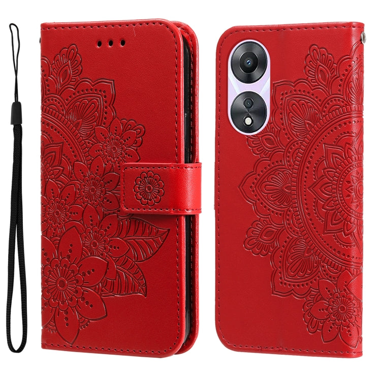 Custodia per telefono in pelle goffrata con fiori a 7 petali, For Huawei nova 10 SE, For Huawei nova 10, For Huawei nova 10 Pro, For OPPO A58 5G