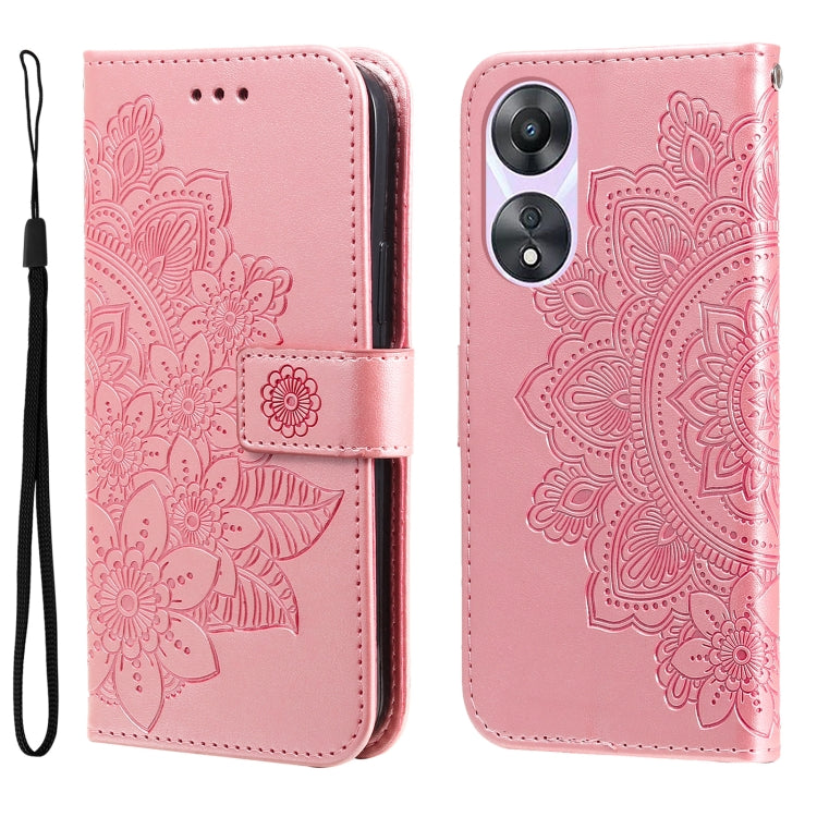 Custodia per telefono in pelle goffrata con fiori a 7 petali, For Huawei nova 10 SE, For Huawei nova 10, For Huawei nova 10 Pro, For OPPO A58 5G