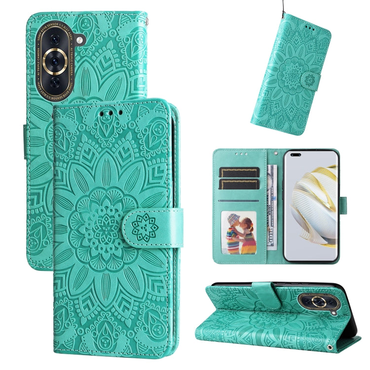 Custodia per telefono in pelle di girasole goffrata, For Huawei nova 10 SE, For Huawei nova 10, For Huawei nova 10 Pro, For OPPO A58 5G