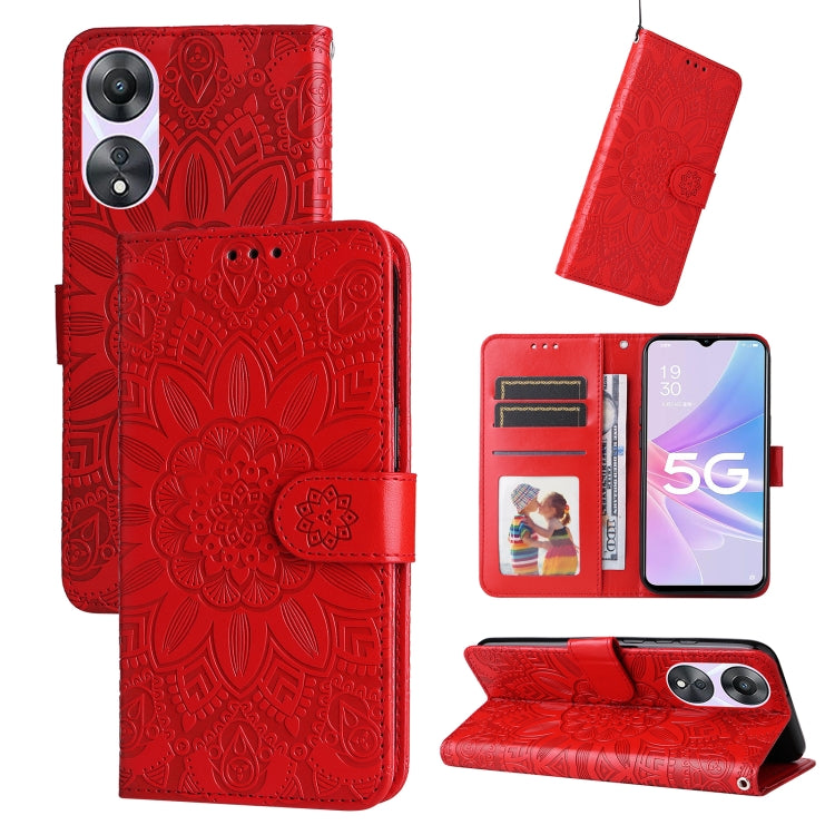 Custodia per telefono in pelle di girasole goffrata, For Huawei nova 10 SE, For Huawei nova 10, For Huawei nova 10 Pro, For OPPO A58 5G