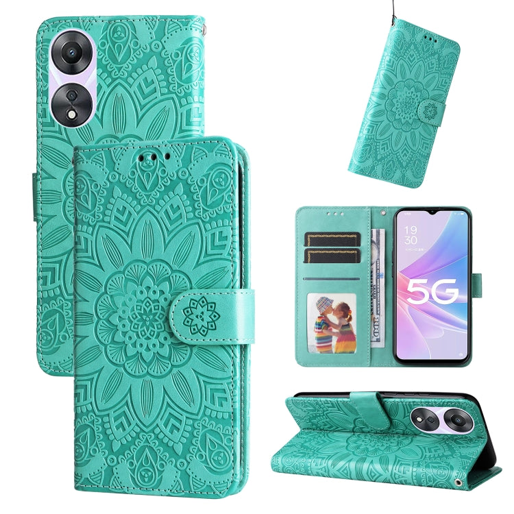 Custodia per telefono in pelle di girasole goffrata, For Huawei nova 10 SE, For Huawei nova 10, For Huawei nova 10 Pro, For OPPO A58 5G