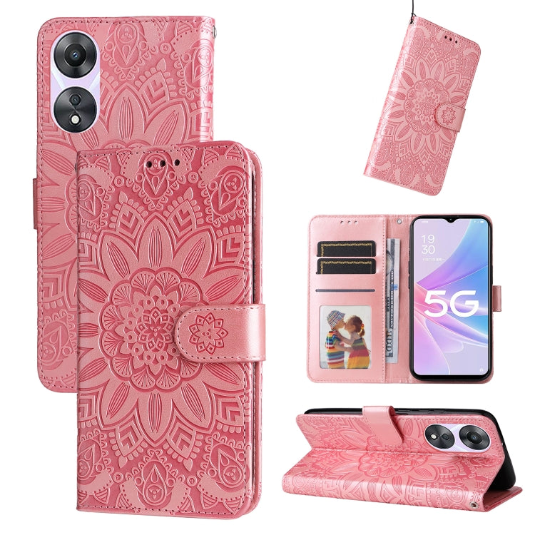 Custodia per telefono in pelle di girasole goffrata, For Huawei nova 10 SE, For Huawei nova 10, For Huawei nova 10 Pro, For OPPO A58 5G