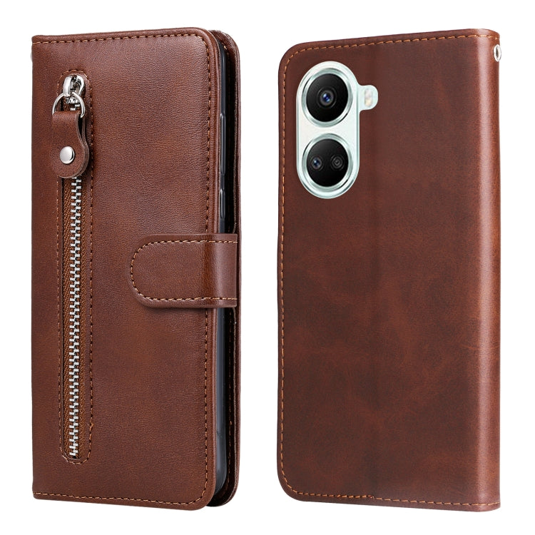 Custodia per telefono in pelle con cerniera in vitello, For Huawei nova 10 SE, For Huawei nova 10, For Huawei nova 10 Pro, For OPPO A58 5G