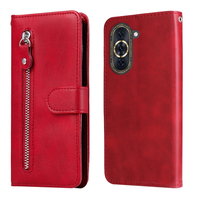 Custodia per telefono in pelle con cerniera in vitello, For Huawei nova 10 SE, For Huawei nova 10, For Huawei nova 10 Pro, For OPPO A58 5G