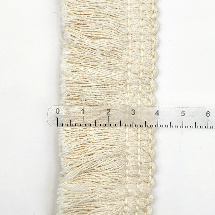 Nastro decorativo in pizzo nappa con filo di cotone beige da 25 m 4 cm per tende fai da te artigianali vestiti decorativi per la casa accessori per cucire