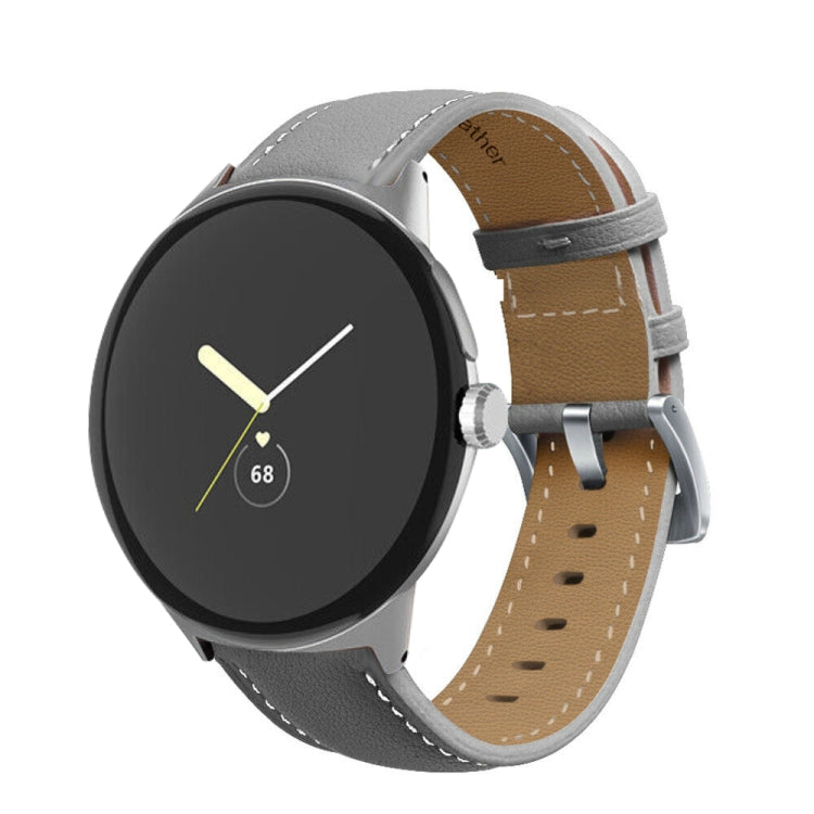 Cinturino per orologio in vera pelle con cuciture a punta, For Google Pixel Watch 4 / 3 / 2 / 1 41mm