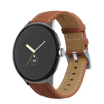 Cinturino per orologio in vera pelle con cuciture a punta, For Google Pixel Watch 4 / 3 / 2 / 1 41mm