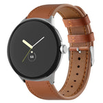 Cinturino per orologio in vera pelle con coda tonda, For Google Pixel Watch 4 / 3 / 2 / 1 41mm