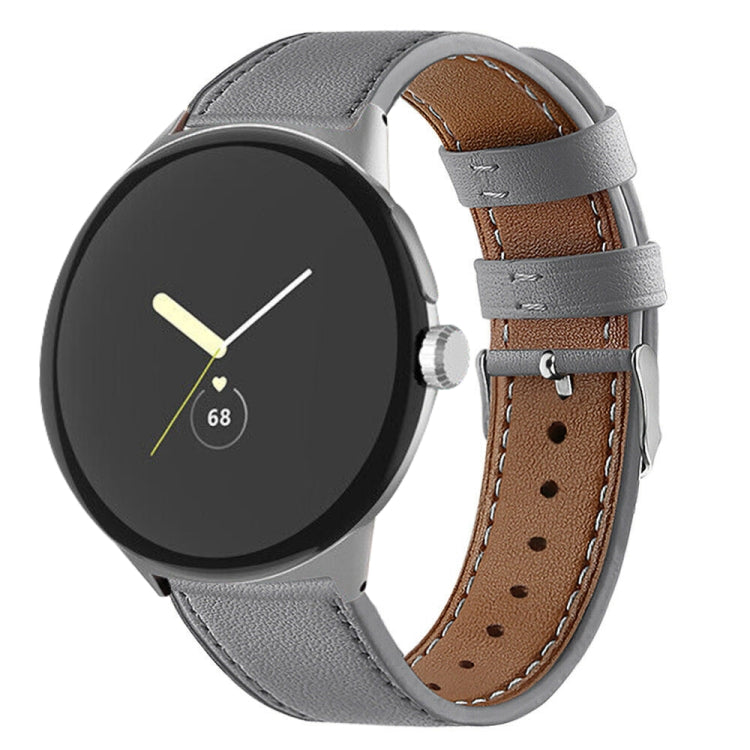 Cinturino per orologio in vera pelle con coda tonda, For Google Pixel Watch 4 / 3 / 2 / 1 41mm