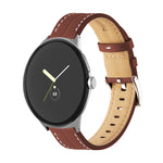 Cinturino scanalato in vera pelle, For Google Pixel Watch 4 / 3 / 2 / 1 41mm