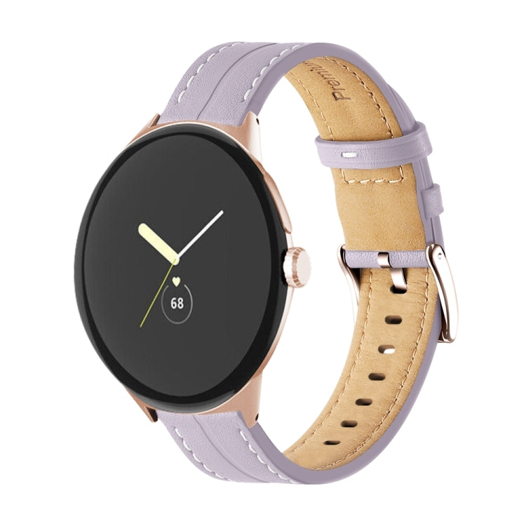 Cinturino scanalato in vera pelle, For Google Pixel Watch 4 / 3 / 2 / 1 41mm