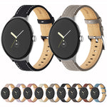 Cinturino scanalato in vera pelle, For Google Pixel Watch 4 / 3 / 2 / 1 41mm