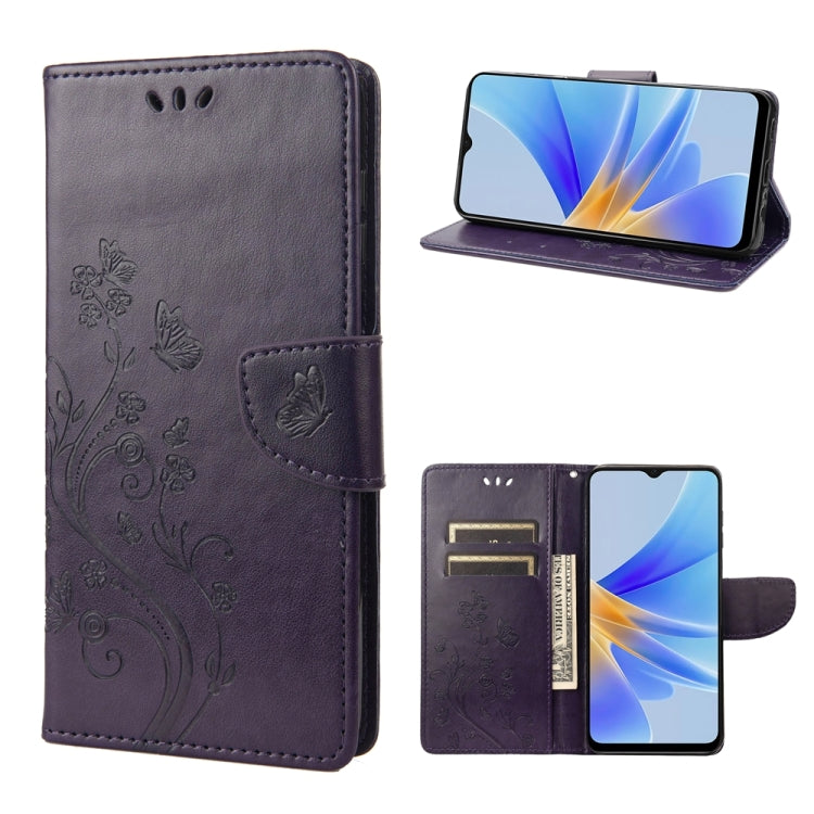 Custodia per telefono in pelle con motivo floreale a farfalla, For Samsung Galaxy A54 5G, For Nokia G60, For OPPO A17