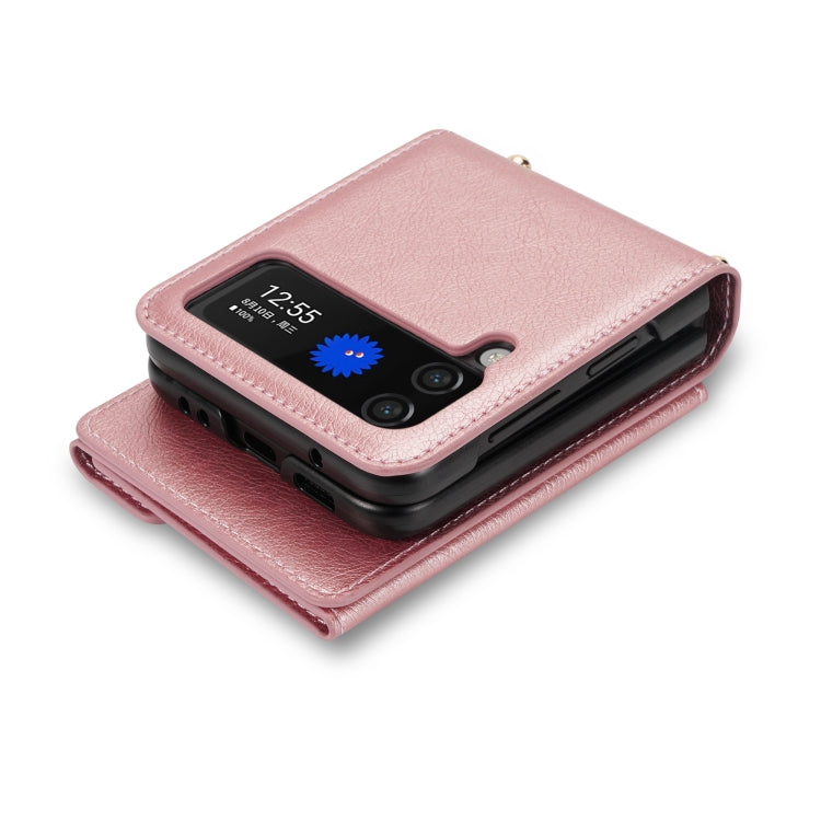 Custodia in pelle per telefono pieghevole con cerniera laterale N.BEKUS, For Samsung Galaxy Z Flip3 5G, For Samsung Galaxy Z Flip4