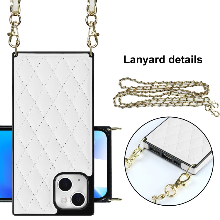 Custodia per telefono in pelle microfibra rombica a tracolla, For iPhone 14, For iPhone 14 Plus, For iPhone 14 Pro, For iPhone 14 Pro Max