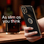 XINLI custodia per telefono in TPU elettrolitico con bordo dritto 6D con supporto per anello, For Samsung Galaxy M33 5G, For Samsung Galaxy M23 5G, For Samsung Galaxy F13 4G