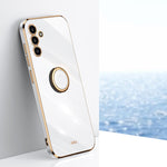XINLI custodia per telefono in TPU elettrolitico con bordo dritto 6D con supporto per anello, For Samsung Galaxy A13 4G, For Samsung Galaxy A13 5G, For Samsung Galaxy A04 4G