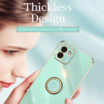 XINLI custodia per telefono in TPU elettrolitico con bordo dritto 6D con supporto per anello, For Samsung Galaxy A03, For Samsung Galaxy A03s, For Samsung Galaxy A50