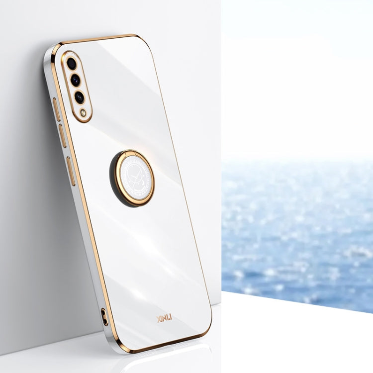 XINLI custodia per telefono in TPU elettrolitico con bordo dritto 6D con supporto per anello, For Samsung Galaxy A03, For Samsung Galaxy A03s, For Samsung Galaxy A50