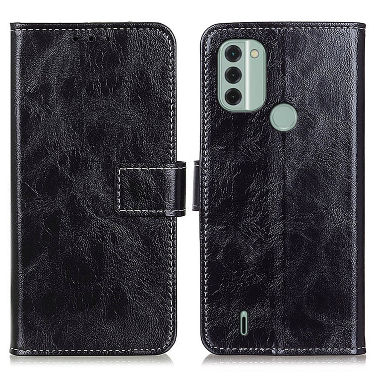 Custodia per cellulare in pelle a vibrazione orizzontale con struttura retrò Crazy Horse, For Nokia C31, For Samsung Galaxy A34 5G