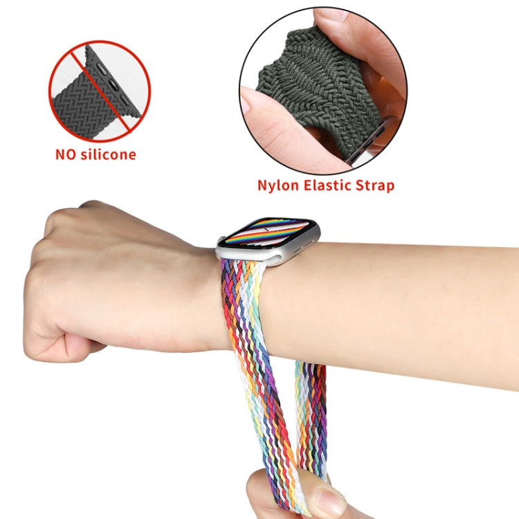Cinturino intrecciato in nylon a giro singolo per Apple Watch Series 8&7 41mm / SE 2&6&SE&5&4 40mm / 3&2&1 38mm, For Apple Watch Series 8&7 41mm,135mm
