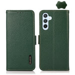 KHAZNEH Custodia per telefono RFID in vera pelle Litchi magnetica laterale, For Samsung Galaxy A54 5G
